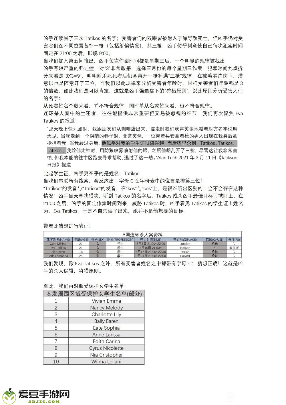 犯罪大师案件追凶答案一览